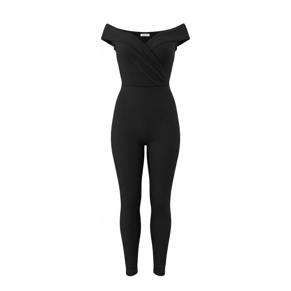 Fashion Nova Black Off-Shoulder Jumpsuit